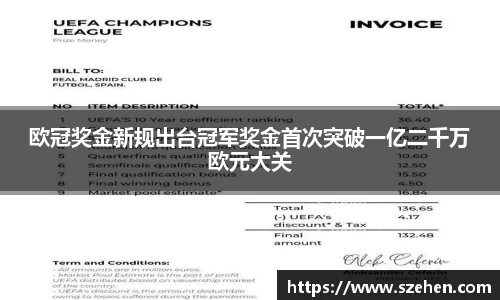 欧冠奖金新规出台冠军奖金首次突破一亿二千万欧元大关